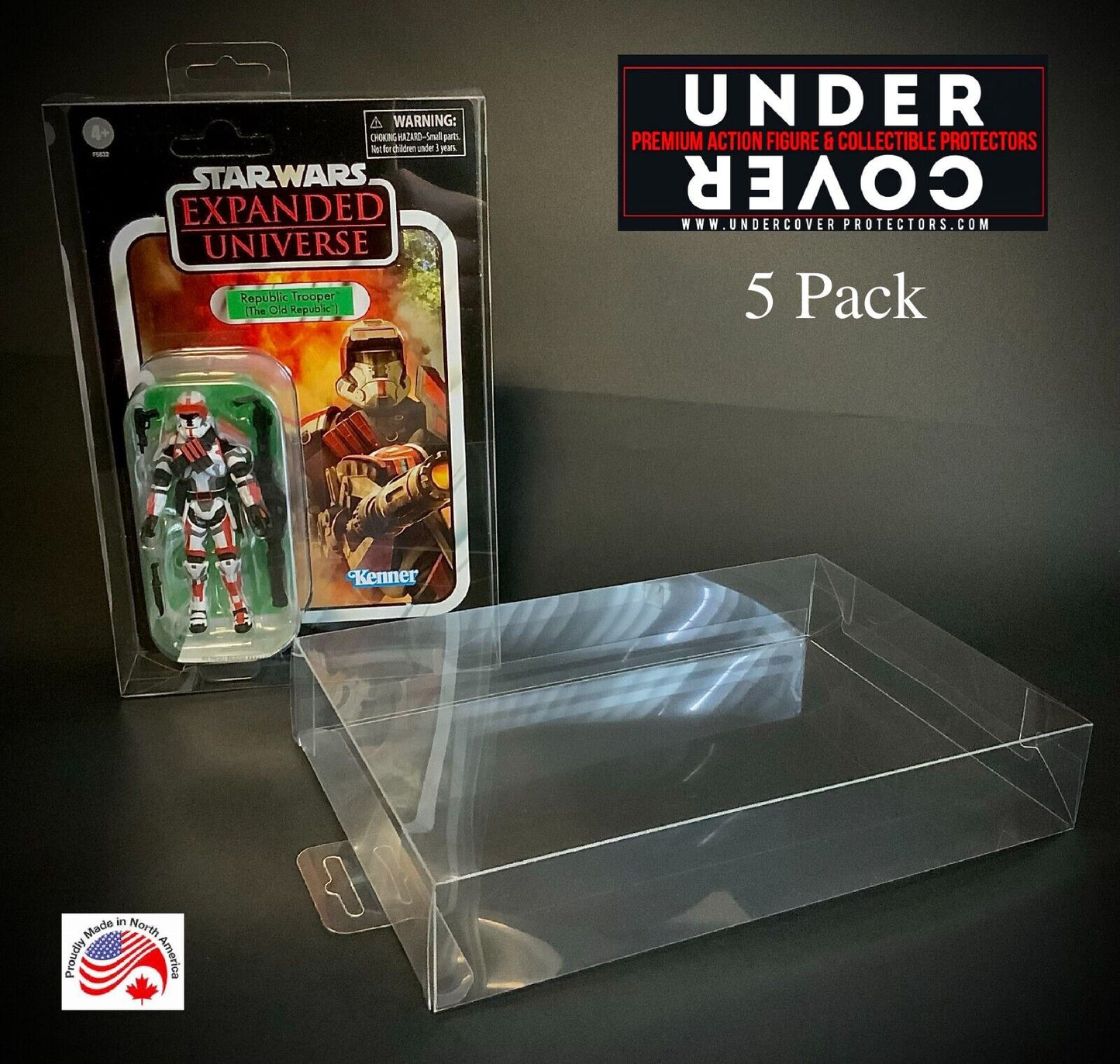 Star Wars VINTAGE COLLECTION Action Figure Box Protector 5 pack (w/hanging tab)