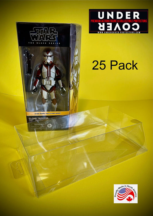 Star Wars BLACK SERIES 6" Action Figure "MURAL" Box Protector 25 pack (w/hanging tab)