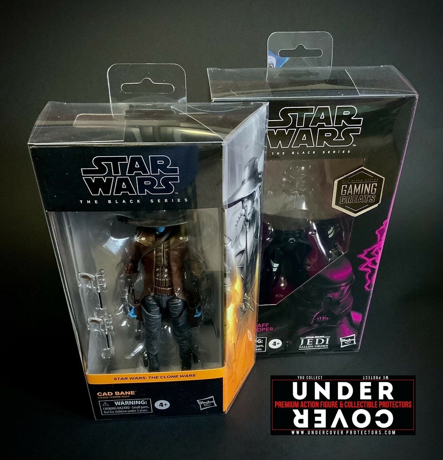 Star Wars BLACK SERIES 6" Action Figure Box Protector COMBO 100 Pack  (w/hanging tab)